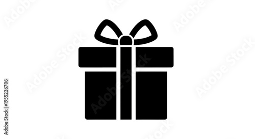 Vector illustration of gift box icon with ribbon and bow