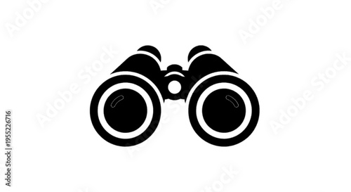 Vector illustration of black icon of binoculars