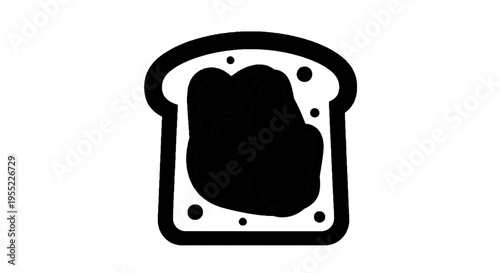 Vector illustration of avocado toast icon, simple black and white vector illustration