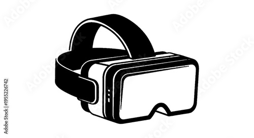 Vector illustration of virtual reality headset icon, vr goggles for gaming and immersive media