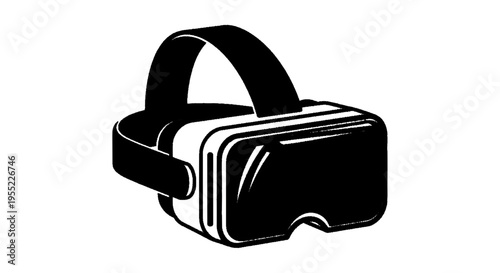 Vector illustration of virtual reality headset icon, vr goggles for gaming and immersive experience