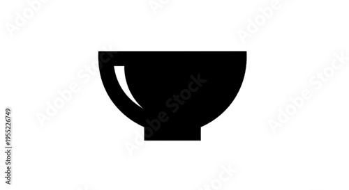 Vector illustration of black silhouette of a bowl icon