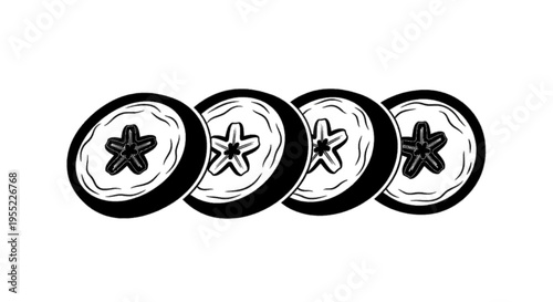 Vector illustration of sliced star fruit icon, fresh tropical fruit, healthy food illustration