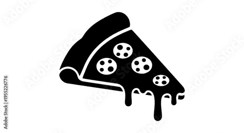 Vector illustration of a slice of delicious pepperoni pizza with melted cheese dripping down