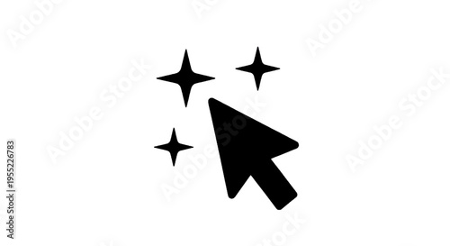 Vector illustration of cursor icon with sparkle effect for user interface and web design