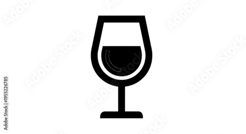 Vector illustration of wine glass icon