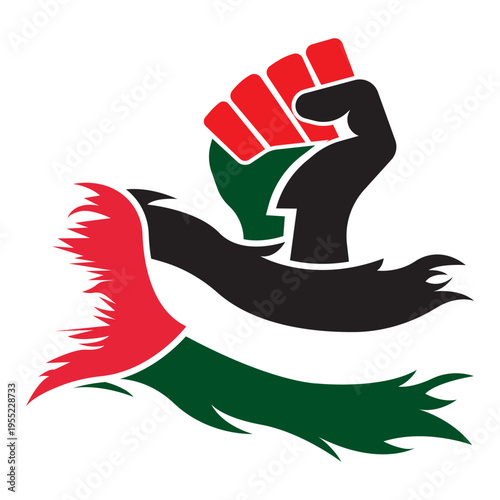 Palestine support logo icon design vector illustration,