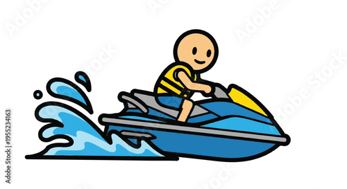 Jet ski rider vector illustration against white background