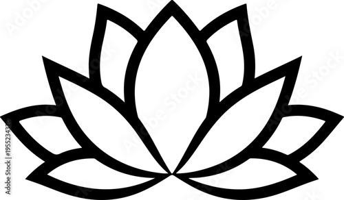 Black lotus flower icon vector