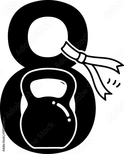 Black kettlebell icon with sweat vector