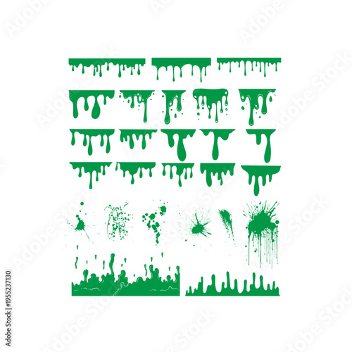 green paint splashes