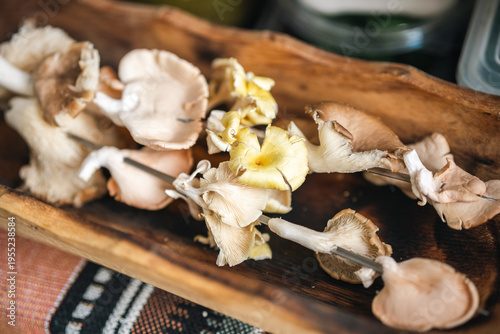 Grilled mushroom skewers sh...