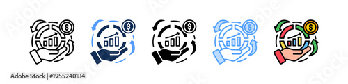 Recurring Revenue Icon Multiple Style