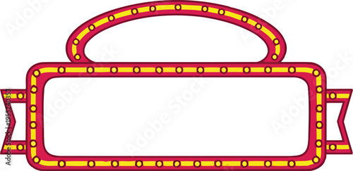 Retro illuminated theatre marquee sign with glowing yellow bulb lights.