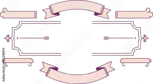Slika na platnu Elegant retro linear frame layout with ornate Victorian flourishes