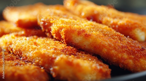 Golden Brown Crispy Fried Chicken Strips Served on a Plate with Savory Texture and Delicious Flavor Contrast
