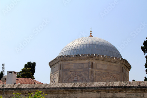 Royal Ottoman mausoleums stone domes September Summer 2024 Ancient tombs of Sultan Suleyman and Hurrem Istanbul