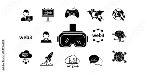 Metaverse Advertising Virtual Reality Marketing Icon