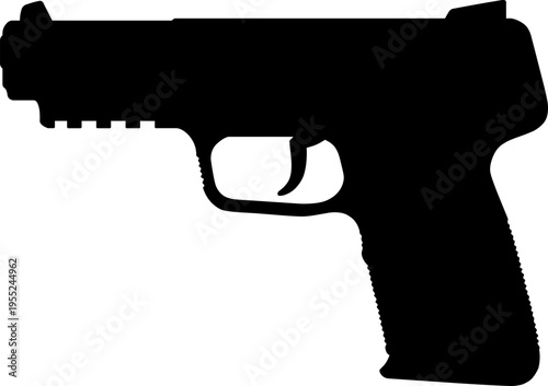 Five seven pistol silhouette vector illustration