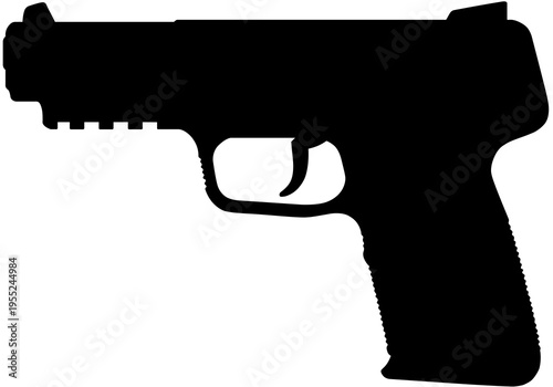 Five seven pistol silhouette vector illustration