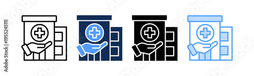 Health Facility Icon Multiple Style