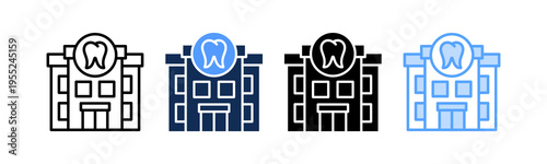 Dental Clinic Icon Multiple Style