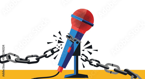 Unbreakable Voice Microphone illustration symbolizing freedom of speech and expression against oppression