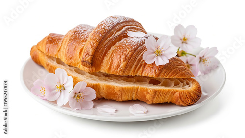 桜の花とクロワッサン