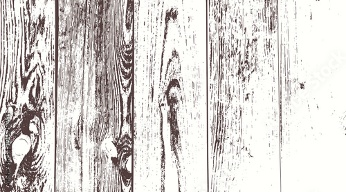 14-50. Old wooden fence vector image made of planks - illustration.