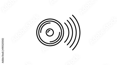 Radio Waves or Sound Signal Symbol, isolated white background
