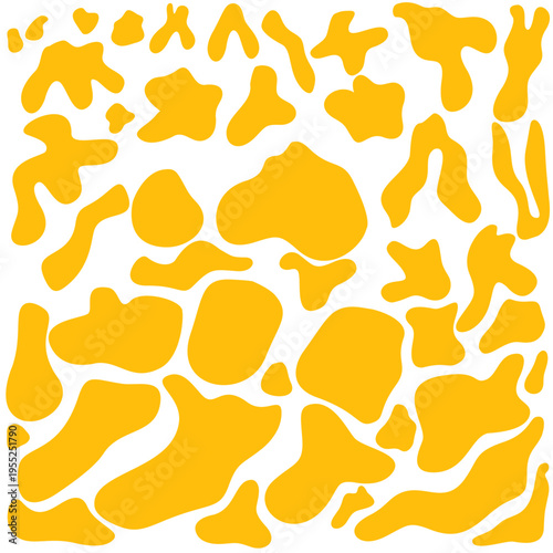 Abstract organic blob shapes create modern fluid design elements