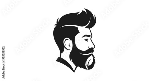 Stylish man profile with beard and modern hairstyle