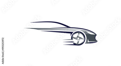 Sleek car silhouette representing speed and technology