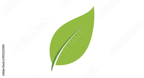 Simple green leaf icon with single vein design