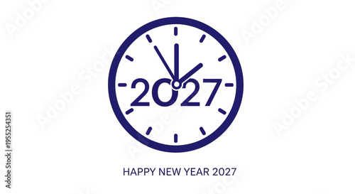 Happy New Year 2027 Clock.