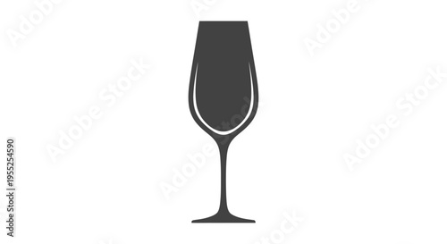 Elegant wine glass silhouette icon on white background