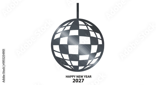 Black and white disco ball ornament.