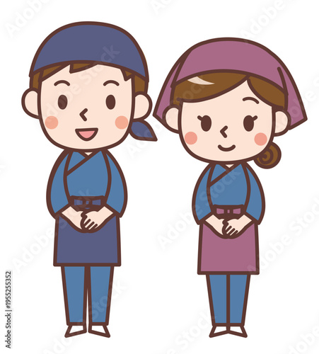和食・和菓子屋の店員　男性と女性