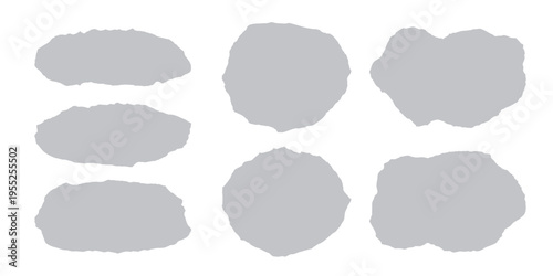 破れた紙のベクター・グラフィック素材（Grey）