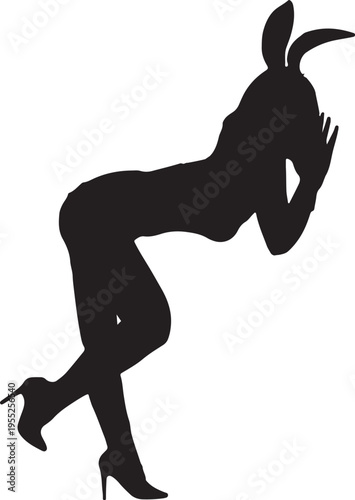 セクシーなバニーガールのシルエット