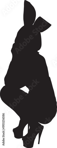 セクシーなバニーガールのシルエット