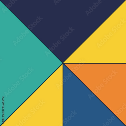 Geometric Triangle Pattern with Vibrant Colors and Sharp Lines.