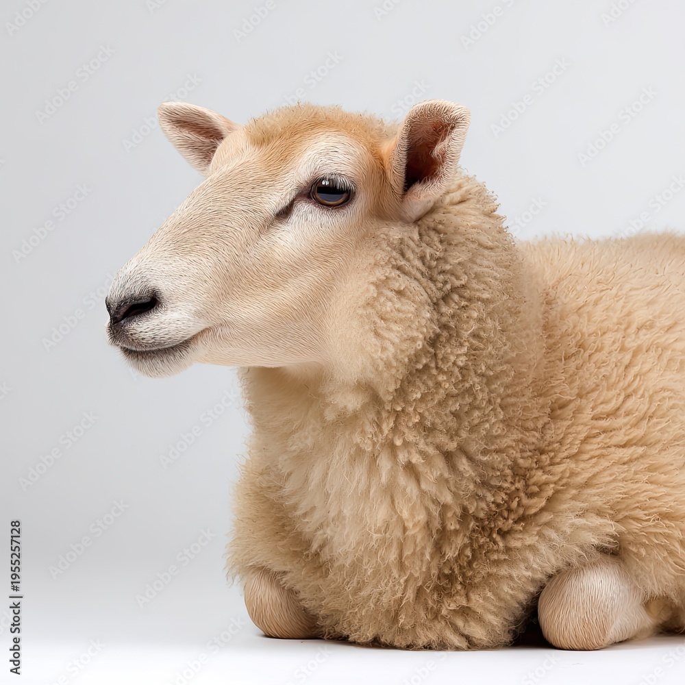 Obraz premium A charming and sweet baby goat with big eyes, isolated on a white background.