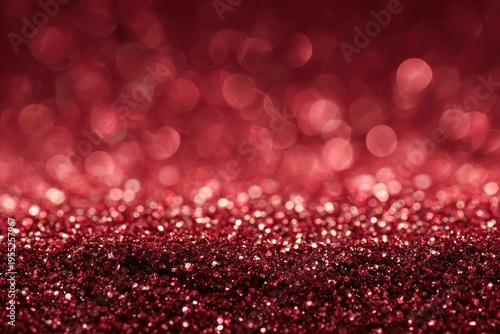 Vibrant Red Glitter Bokeh Background for Festive Occasions and Celebrations.