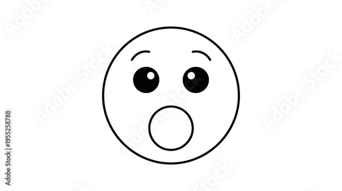 Surprised Expression: A simple, emotive illustration capturing the essence of surprise, with wide eyes and an open mouth.