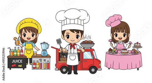 Kids Running Food Truck Business.