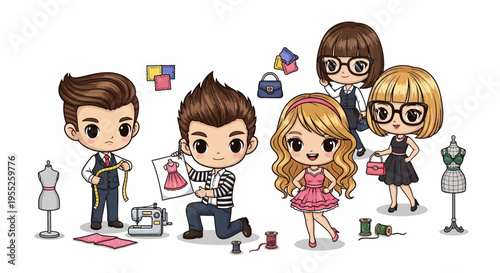 Fashion Designers at Work Studio.