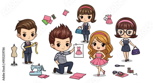 Fashion Designers At Work Studio.