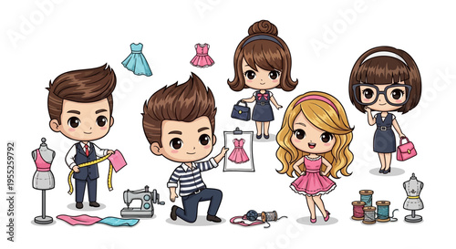 Fashion Designers At Work Studio.