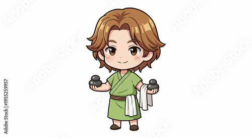 Cartoon Character Holding Balls.